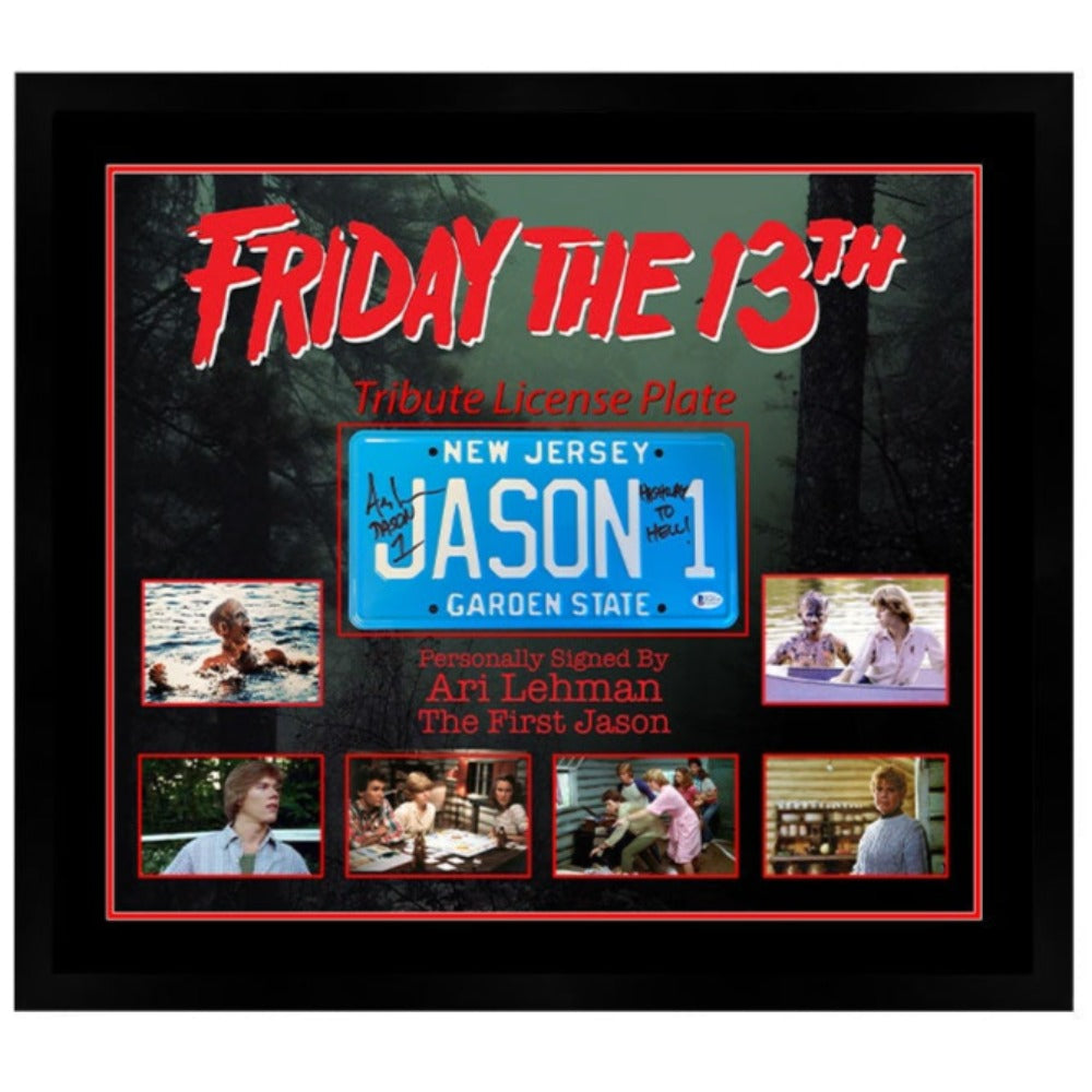 Friday The 13th Ari Lehman Signed License Plate Jason 1 Framed