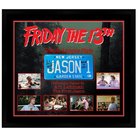 Friday The 13th Ari Lehman Signed License Plate Jason 1 Framed