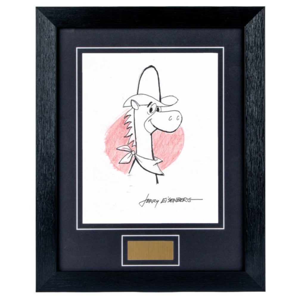 Jerry Eisenberg Drawing of Quick Draw MCGraw Signed Framed Photo