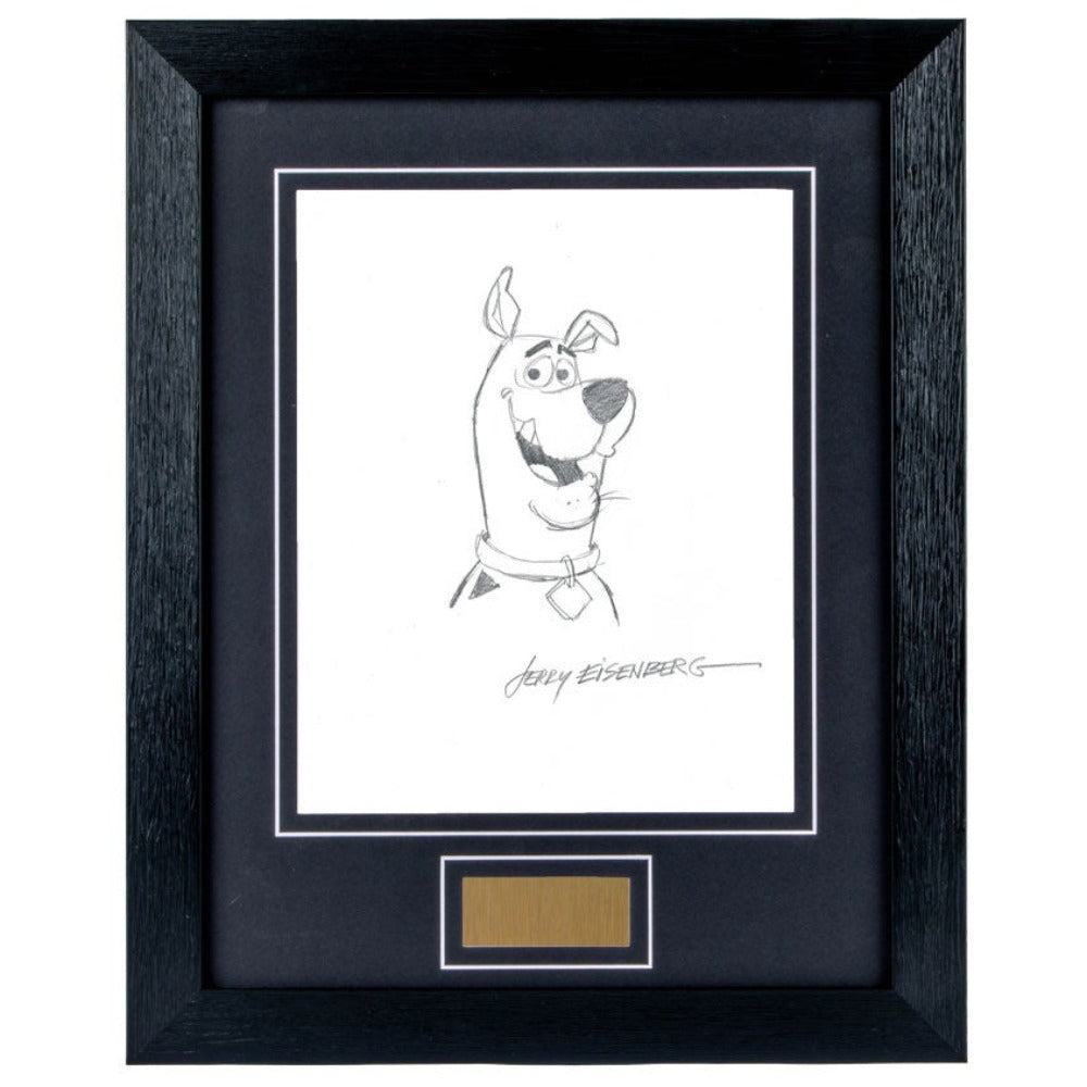 Jerry Eisenberg Drawing of Scooby-Doo Signed Framed Photo