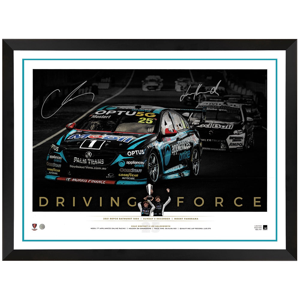 Driving Force 2021 Bathurst Dual Signed Print Framed
