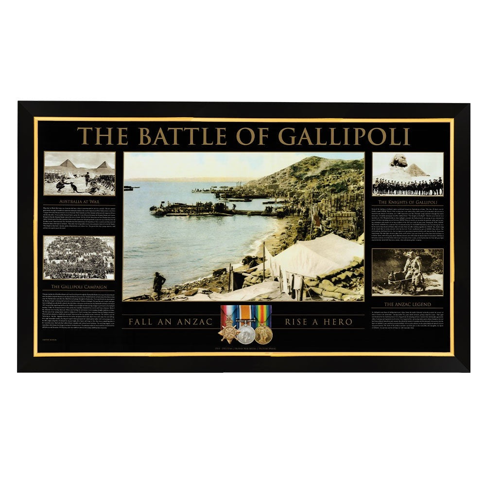 The Battle Of Gallipoli Fall An Anzac Rise A Hero Print Framed