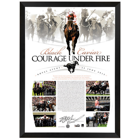 Black Caviar "Courage Under Fire" Print Framed