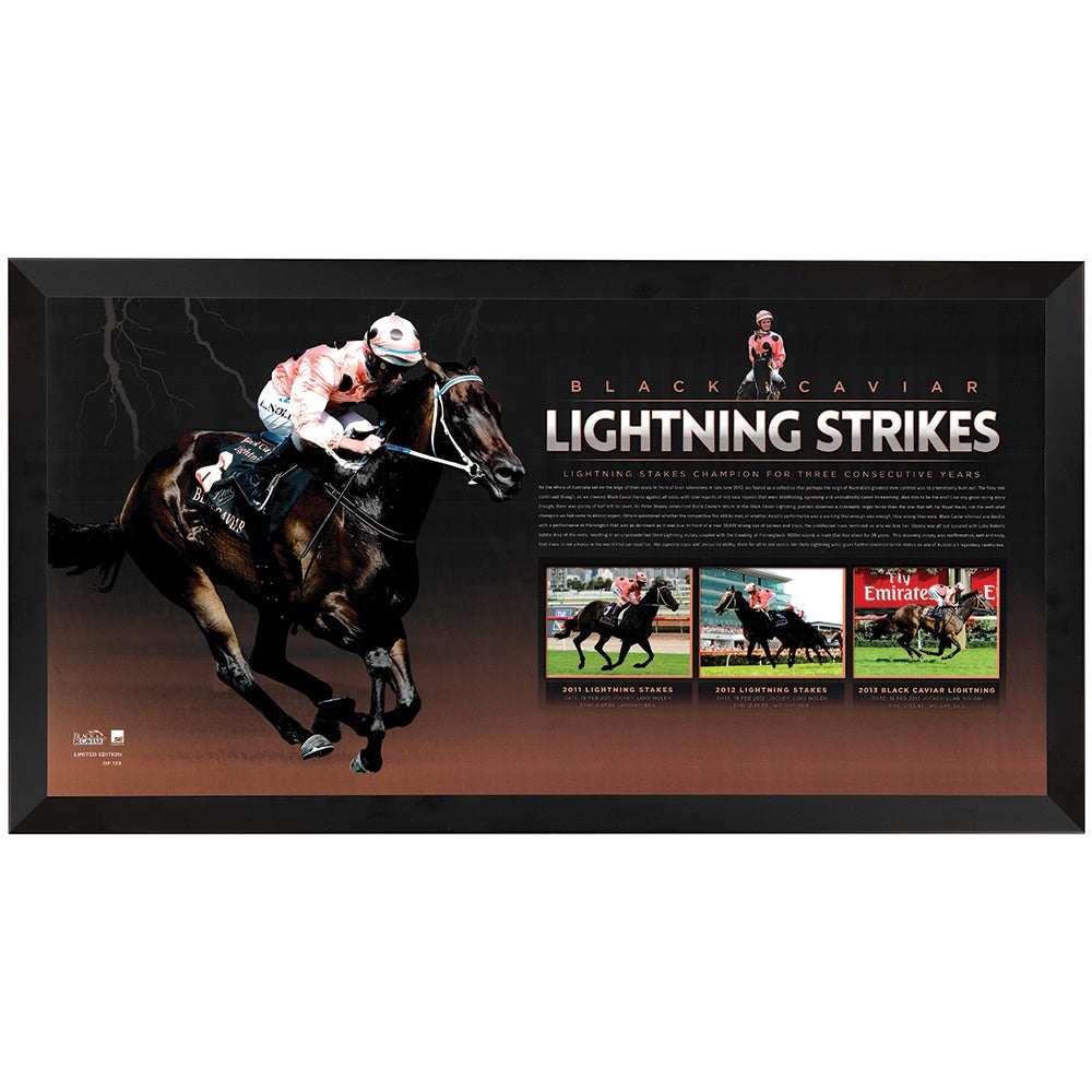 Black Caviar "Lightning Strikes" Print Framed