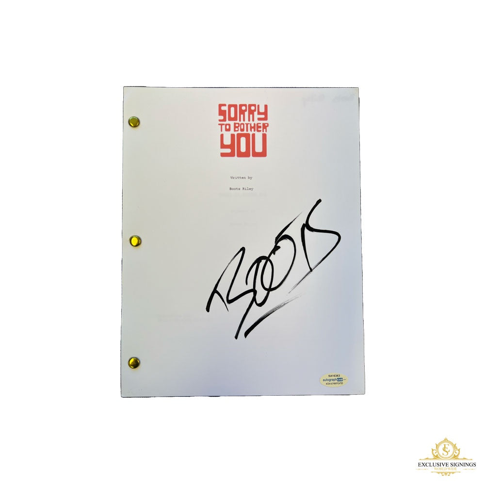 Sorry To Bother You Script Signed By Boots Riley