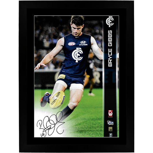 Carlton Blues Byrce Gibbs Action Photo Framed