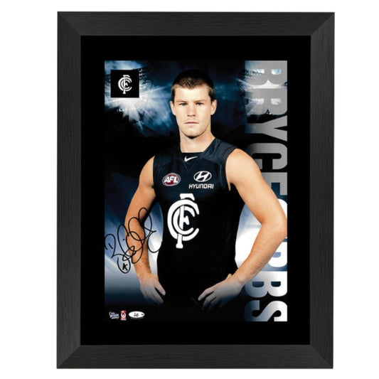 Bryce Gibbs - Carlton Blues Signed Framed Star Print