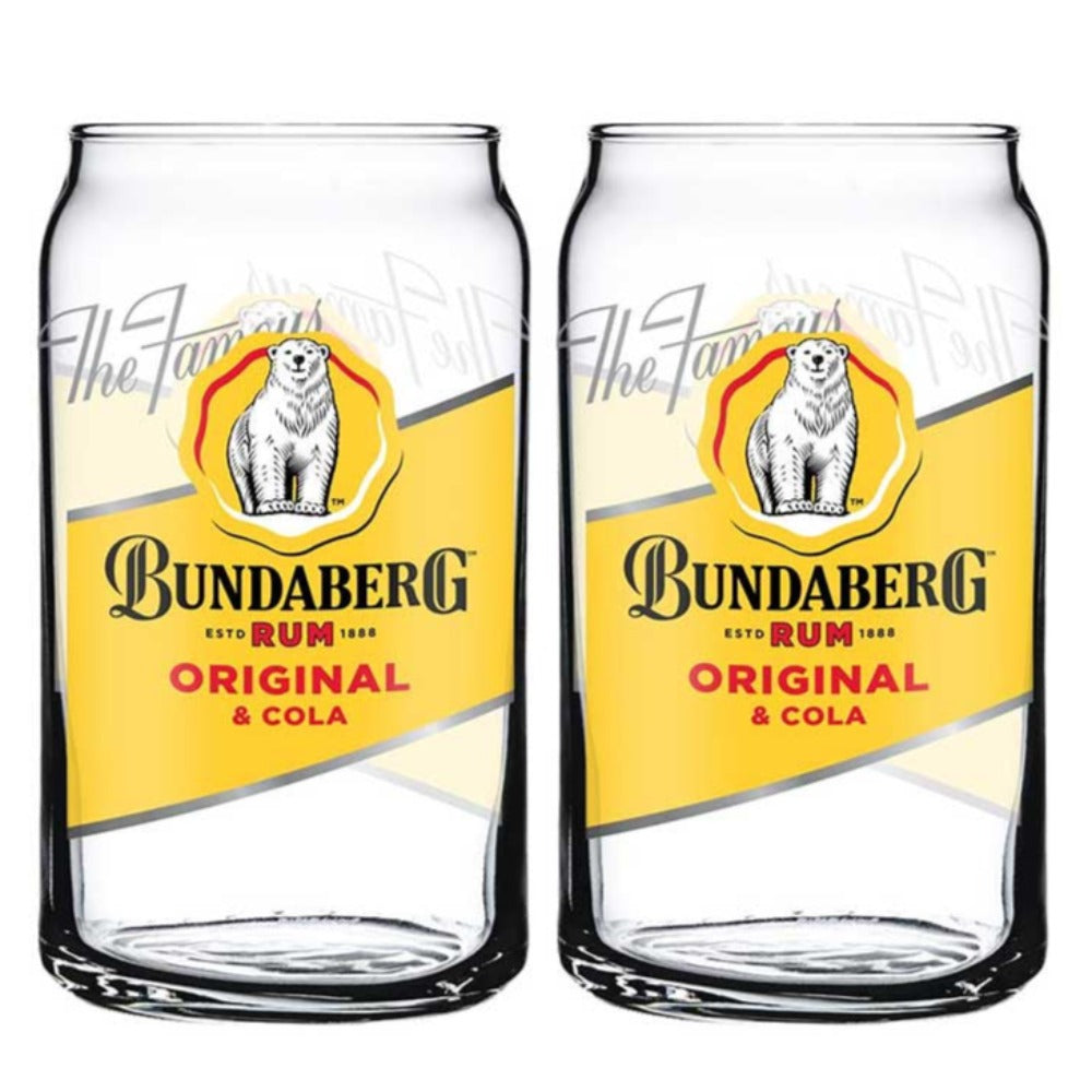 Bundaberg Rum Can Shaped Glasses Set of 2