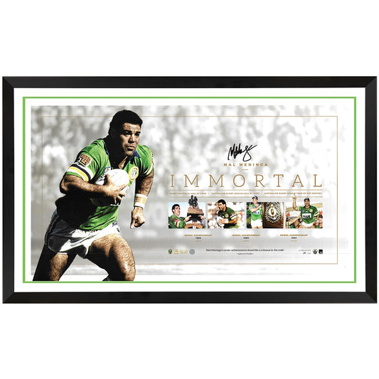 Canberra Raiders Mal Meninga Immortal Print Framed