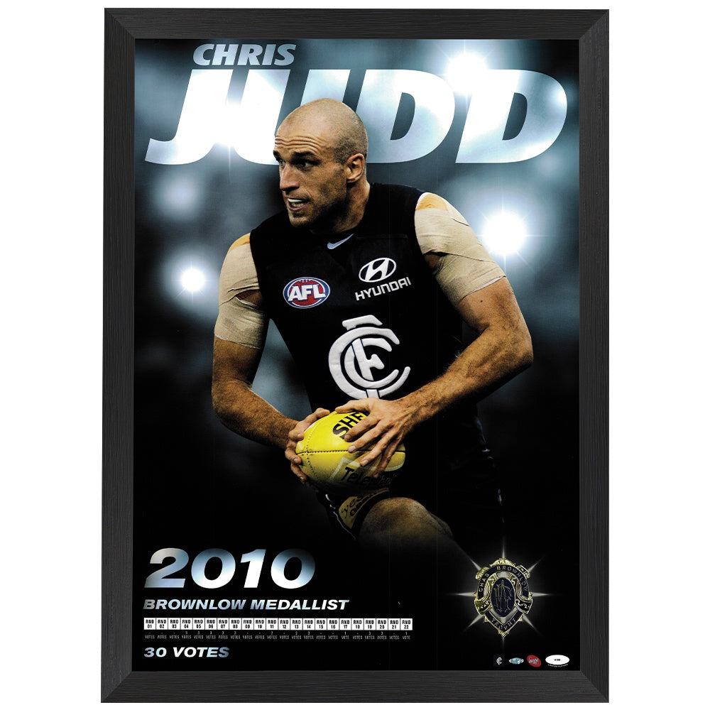 Carlton Blues - Chris Judd 2010 Brownlow Medallist Sportsprint Framed