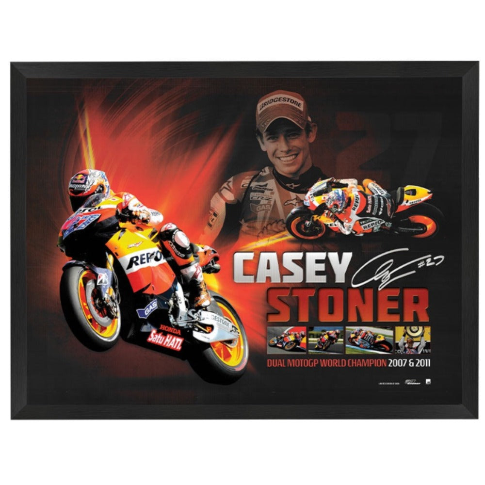 Casey Stoner World Champion  Print Framed