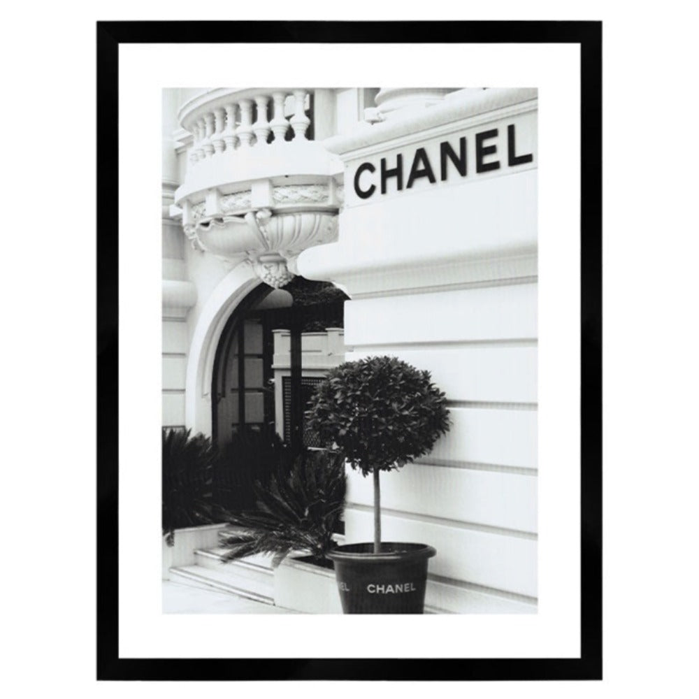 Chanel Boutique Print Black Framed