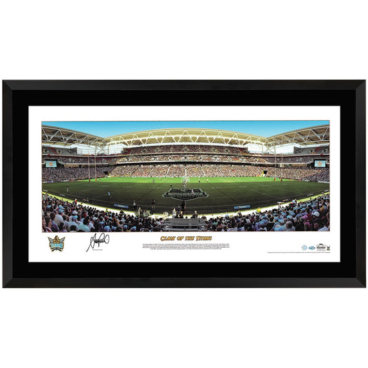 Gold Coast Titans Scott Prince Clash Of The Titans Signed Print Framed