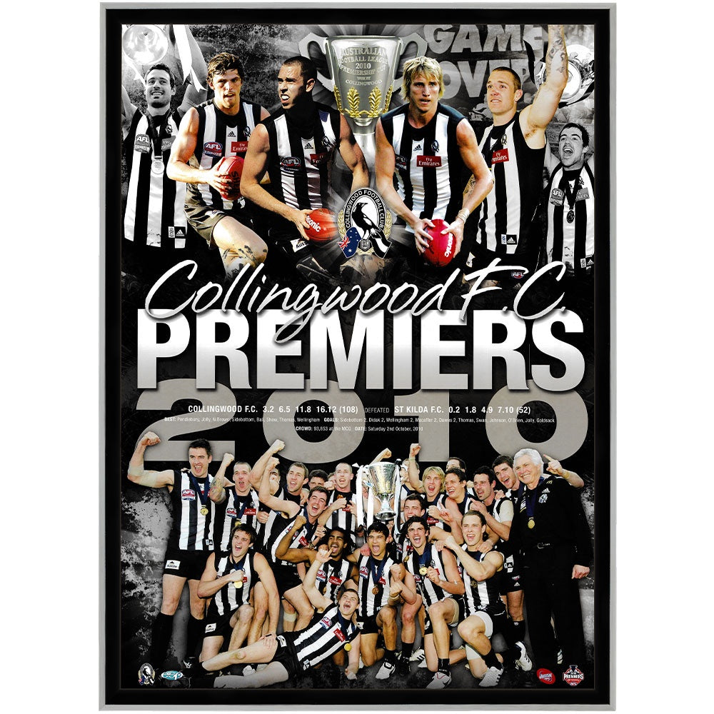 2010 Premiership Collingwood Magpies Sportsprint Framed