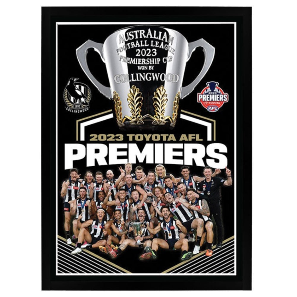 Collingwood Magpies 2023 Toyota AFL Premiers Poster Framed