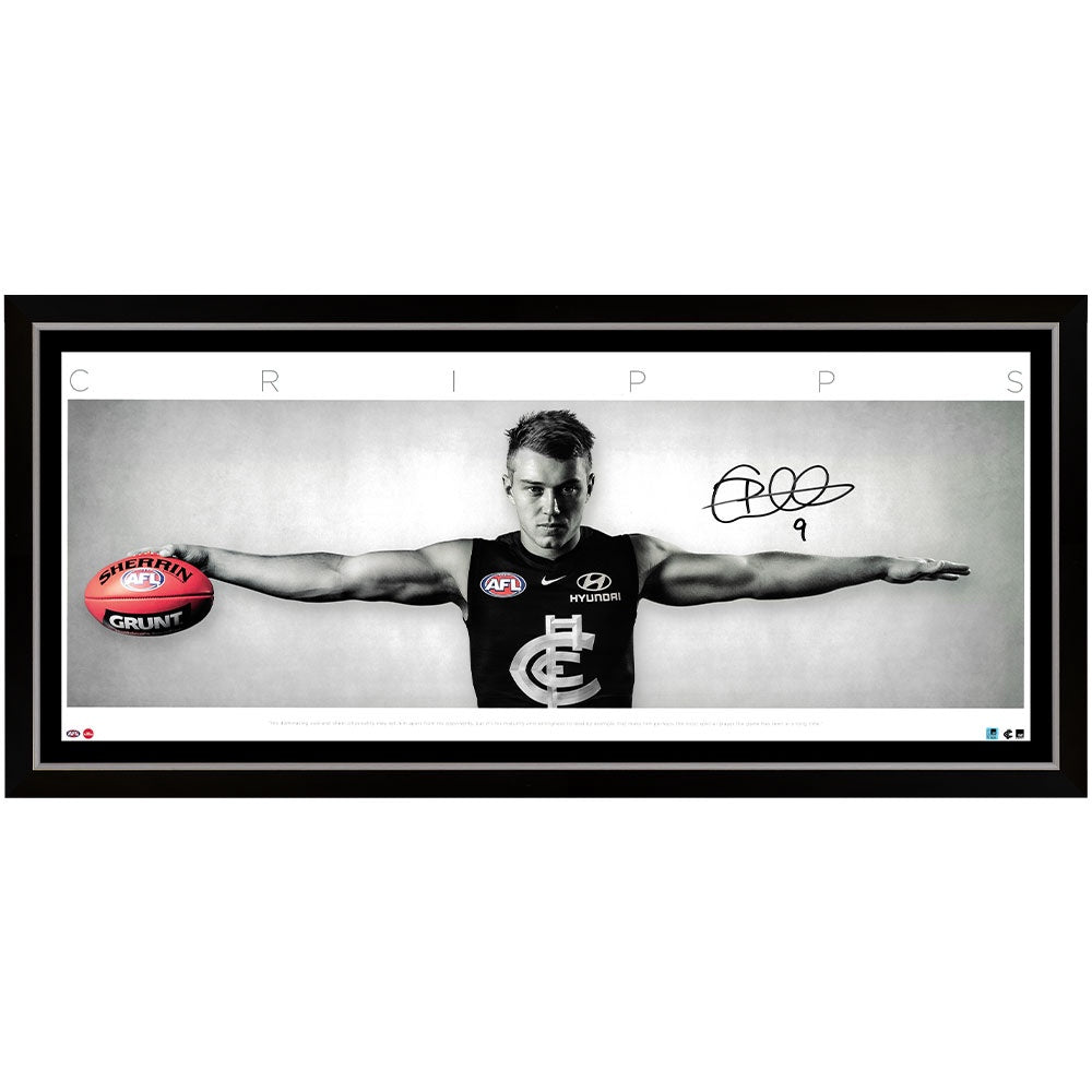 Carlton Blues Patrick Cripps Signed Large Wings Framed