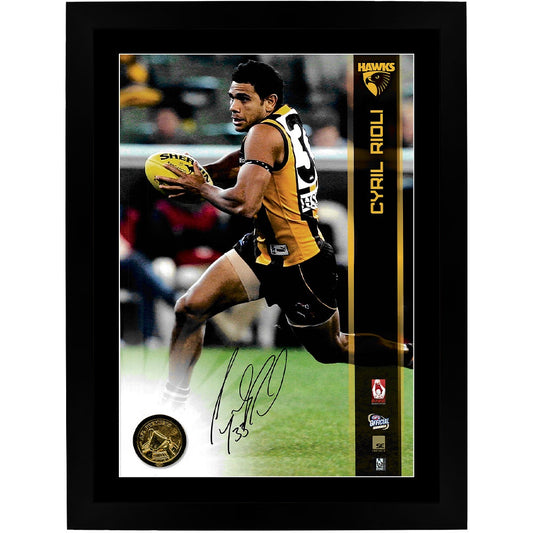 Hawthorne Hawks Cyril Rioli Signed Action Photo Framed