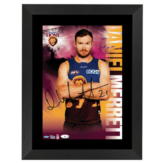 Daniel Merrett - Brisbane Lions Signed Framed Star Print