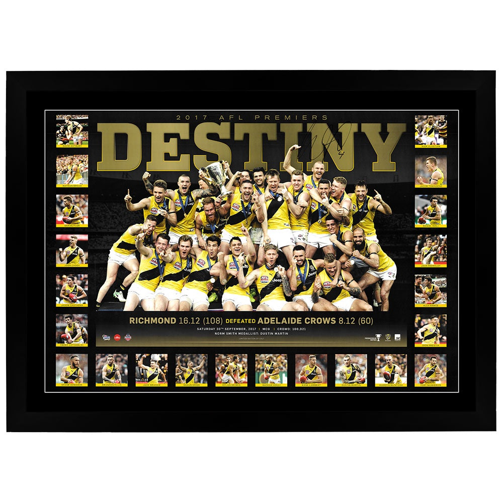 Richmond Tigers Dustin Martin Destiny 2017 Signed Print Framed