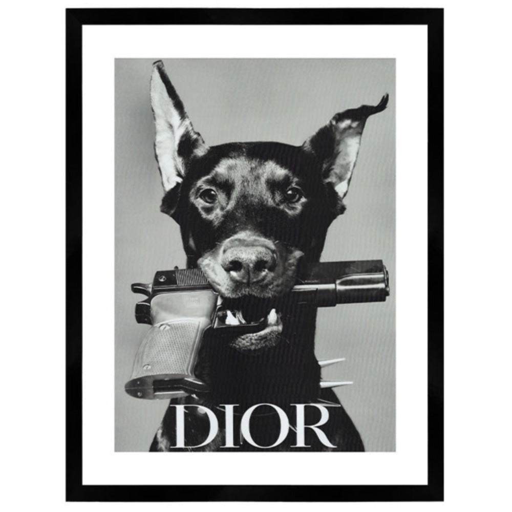 Dior Doberman Print Black Framed