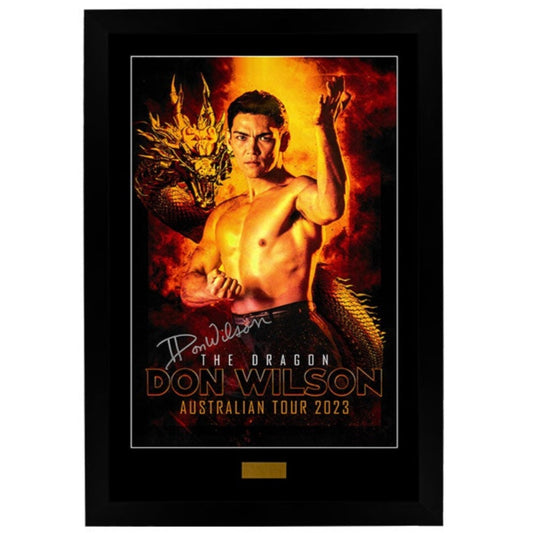 Don 'The Dragon' Wilson Signed Australia Tour Poster Framed