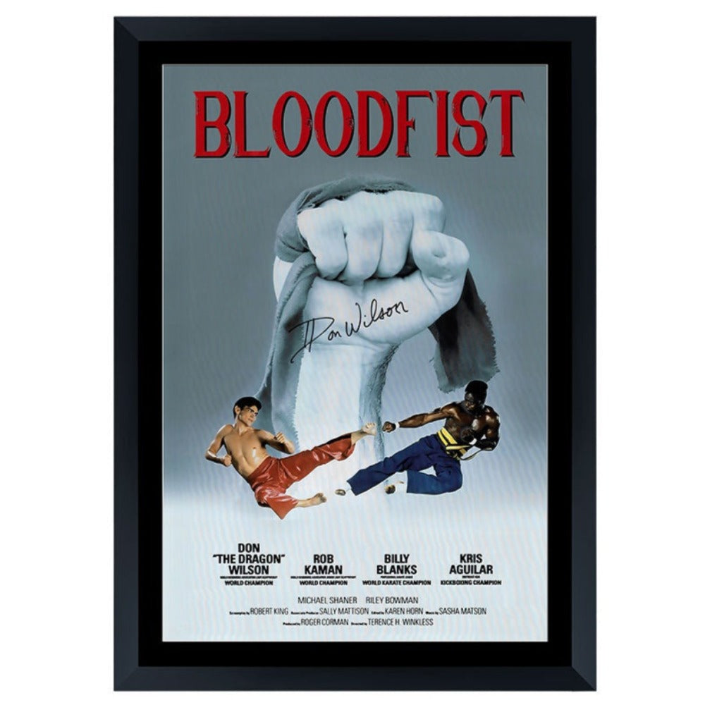 Don 'The Dragon' Wilson Signed Bloodfist Movie Poster Framed