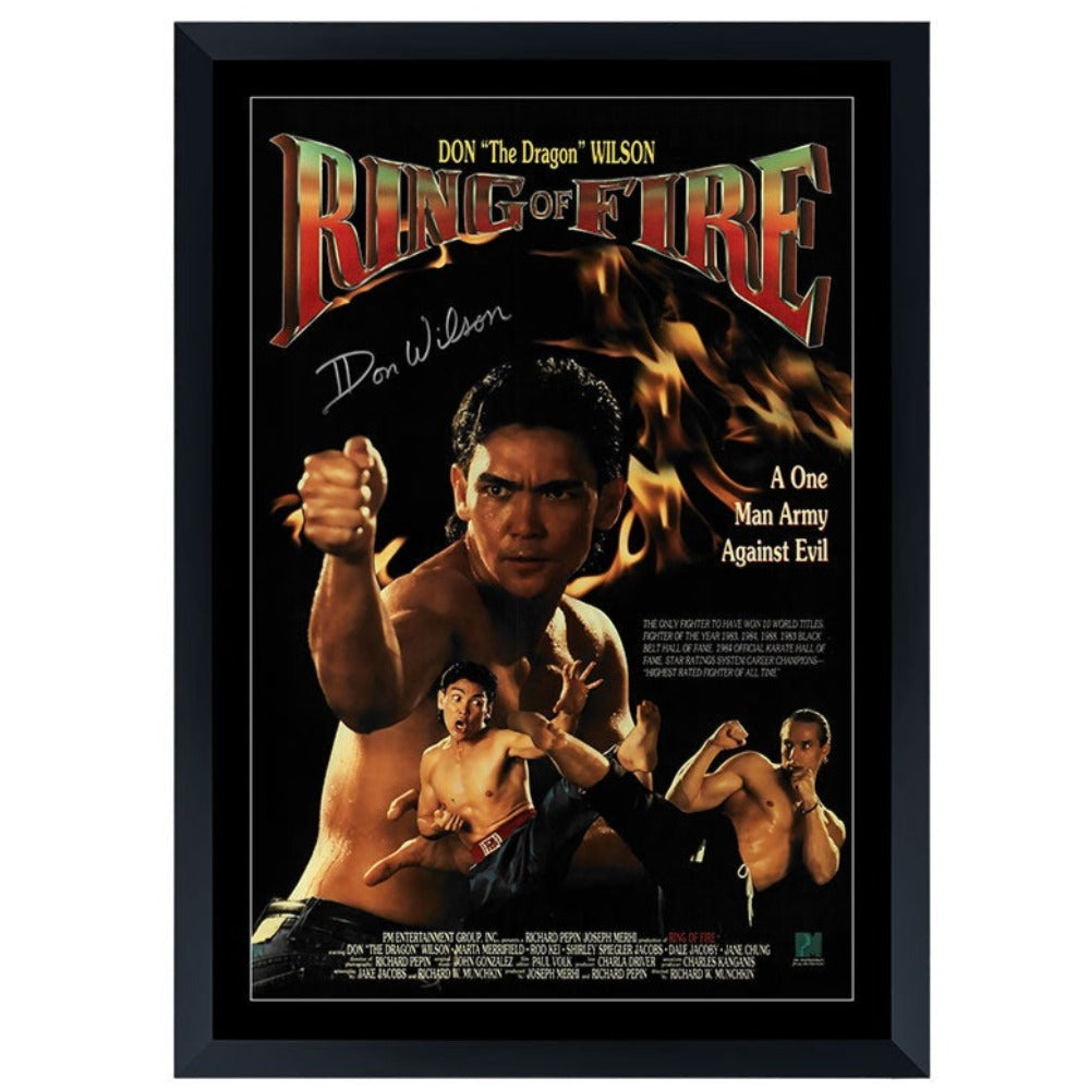 Don 'The Dragon' Wilson Signed Ring Of Fire Movie Poster Framed