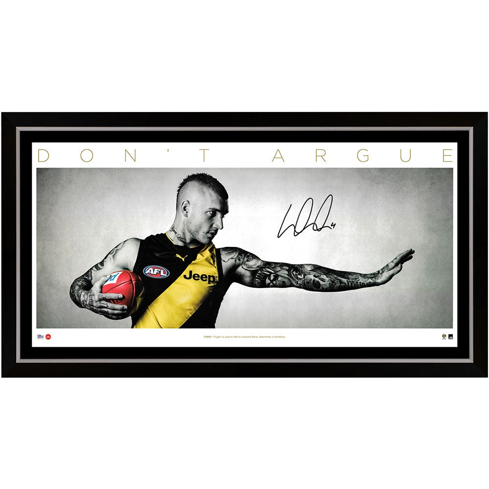 Richmond Tigers Dustin Martin Don't Argue Signed Wings Framed