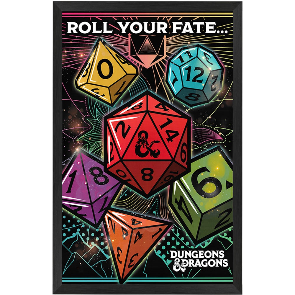 Dungeons & Dragons Roll Your Fate Poster Framed