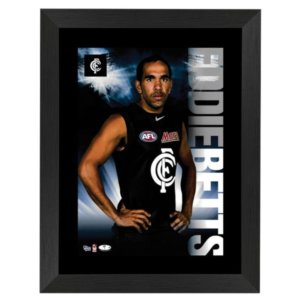 Eddie Betts - Carlton Blues Framed Star Print