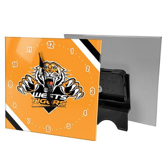 WEST TIGERS MINI GLASS CLOCK