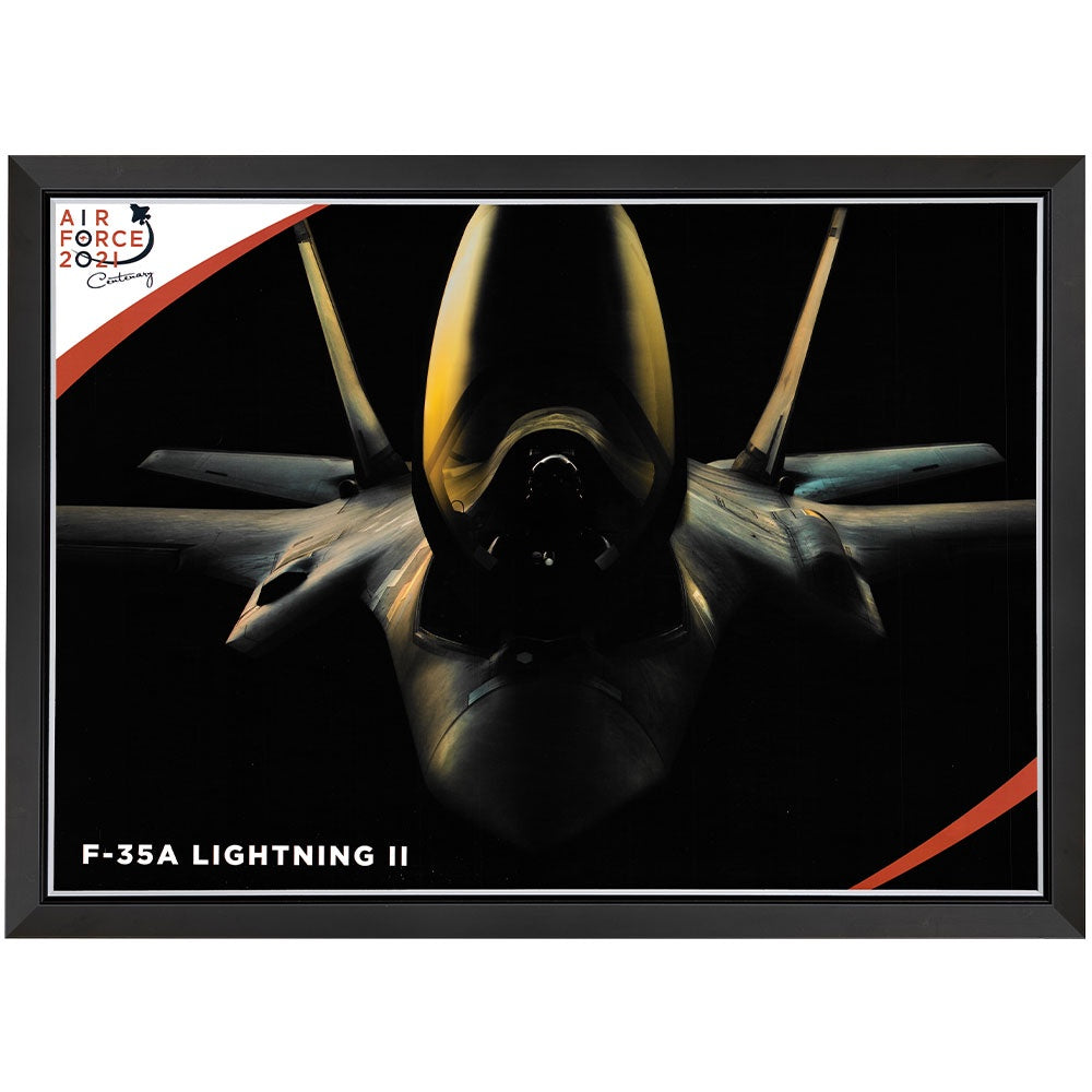 100th Anniversary Airforce - F35A Lightinging Print Framed
