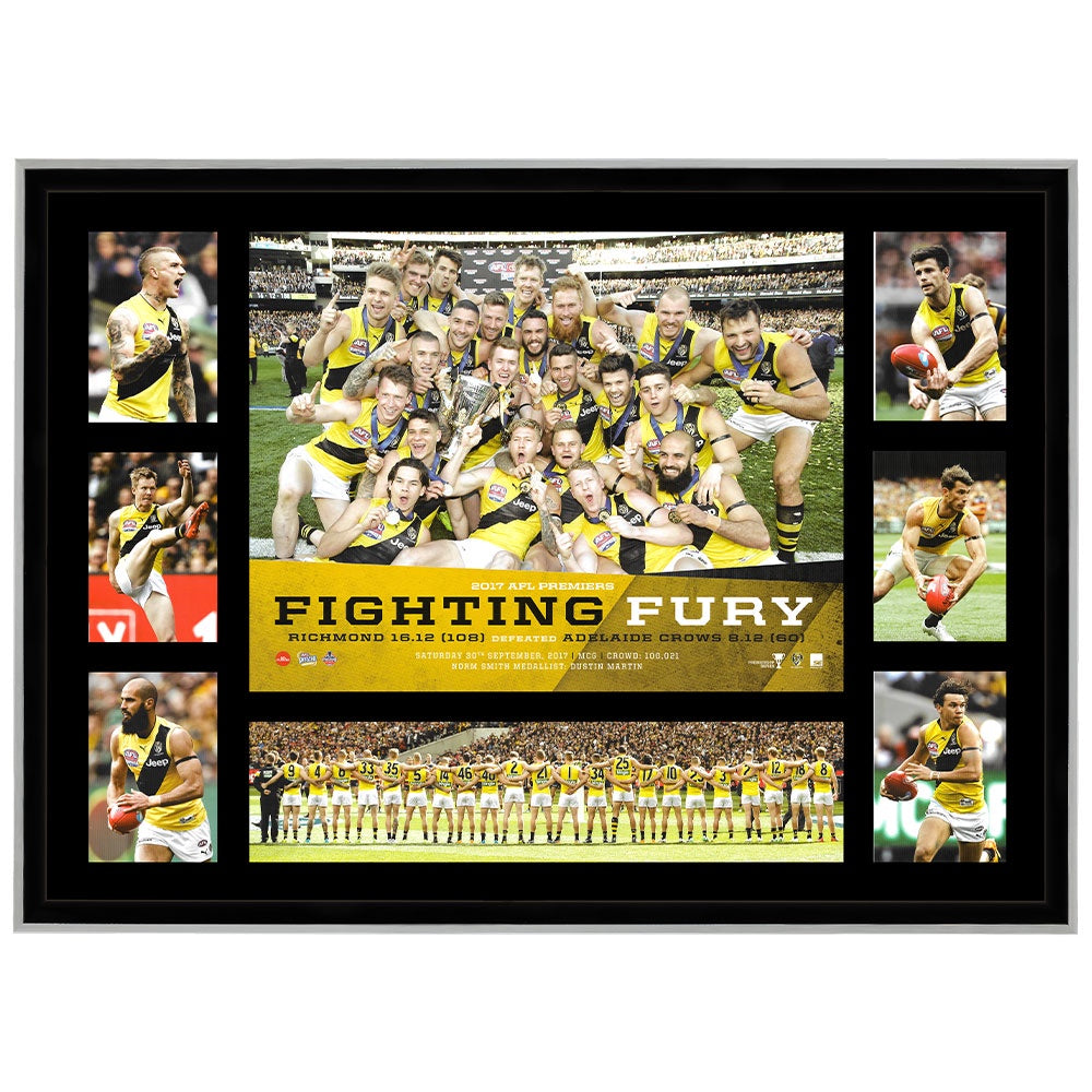 Richmond Tigers Fighting Fury 2017 Premiers Tribute Print Framed