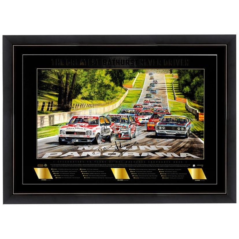 Greatest Race Never Driven Signed by Dick Johnson Print Framed
