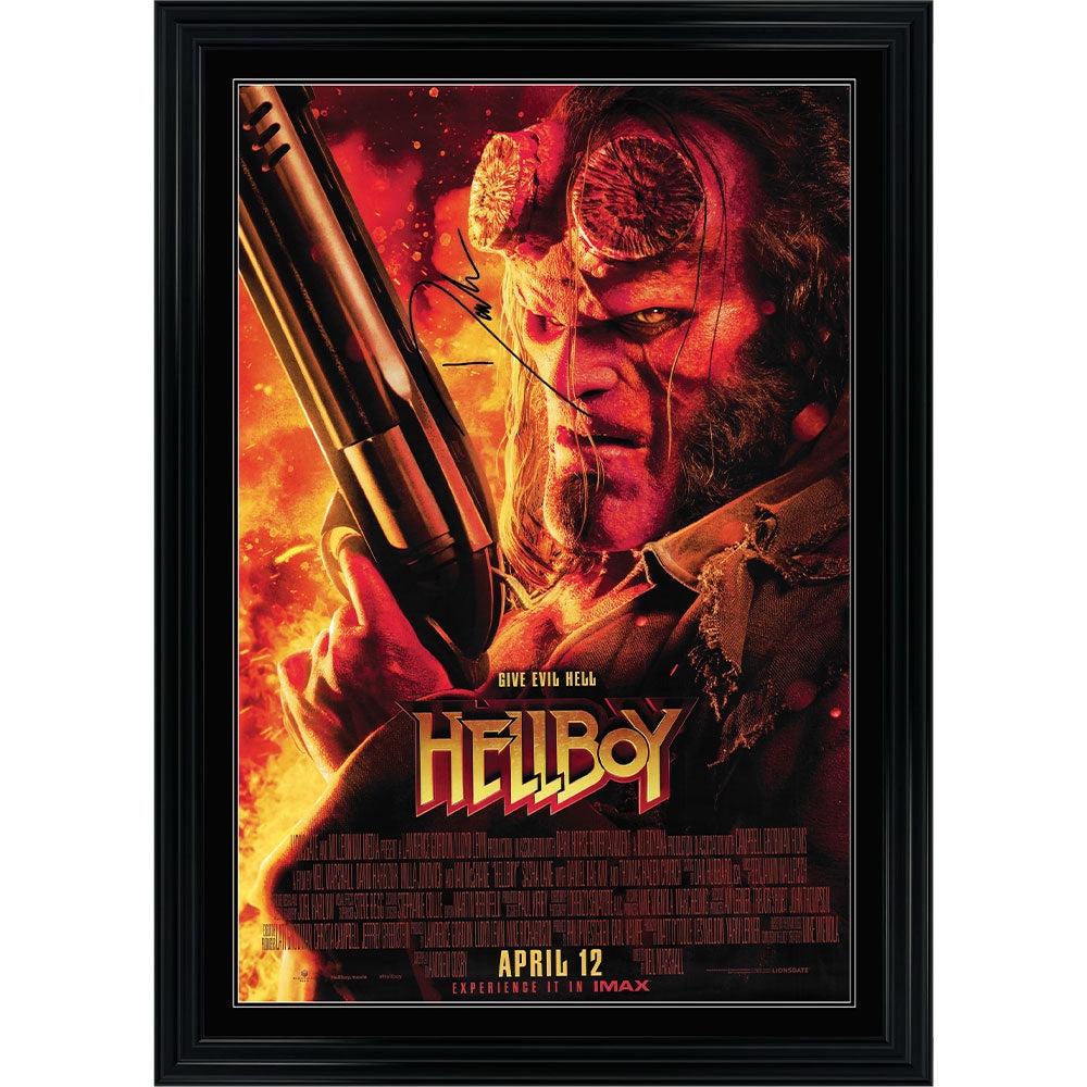 David Harbour Hell Boy Signed Movie Poster Framed