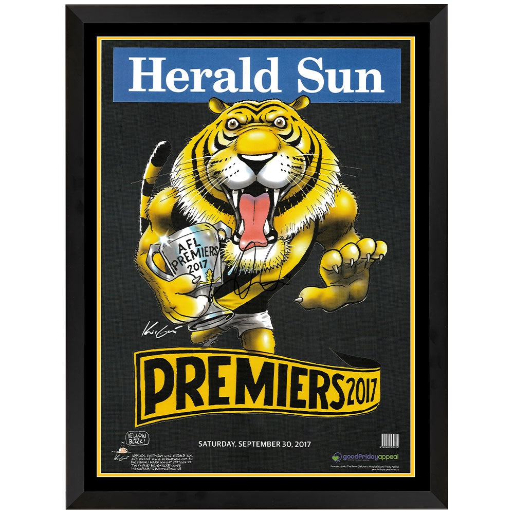 Richmond Tigers Dustin Martin Signed Herald Sun Tiger Print Framed