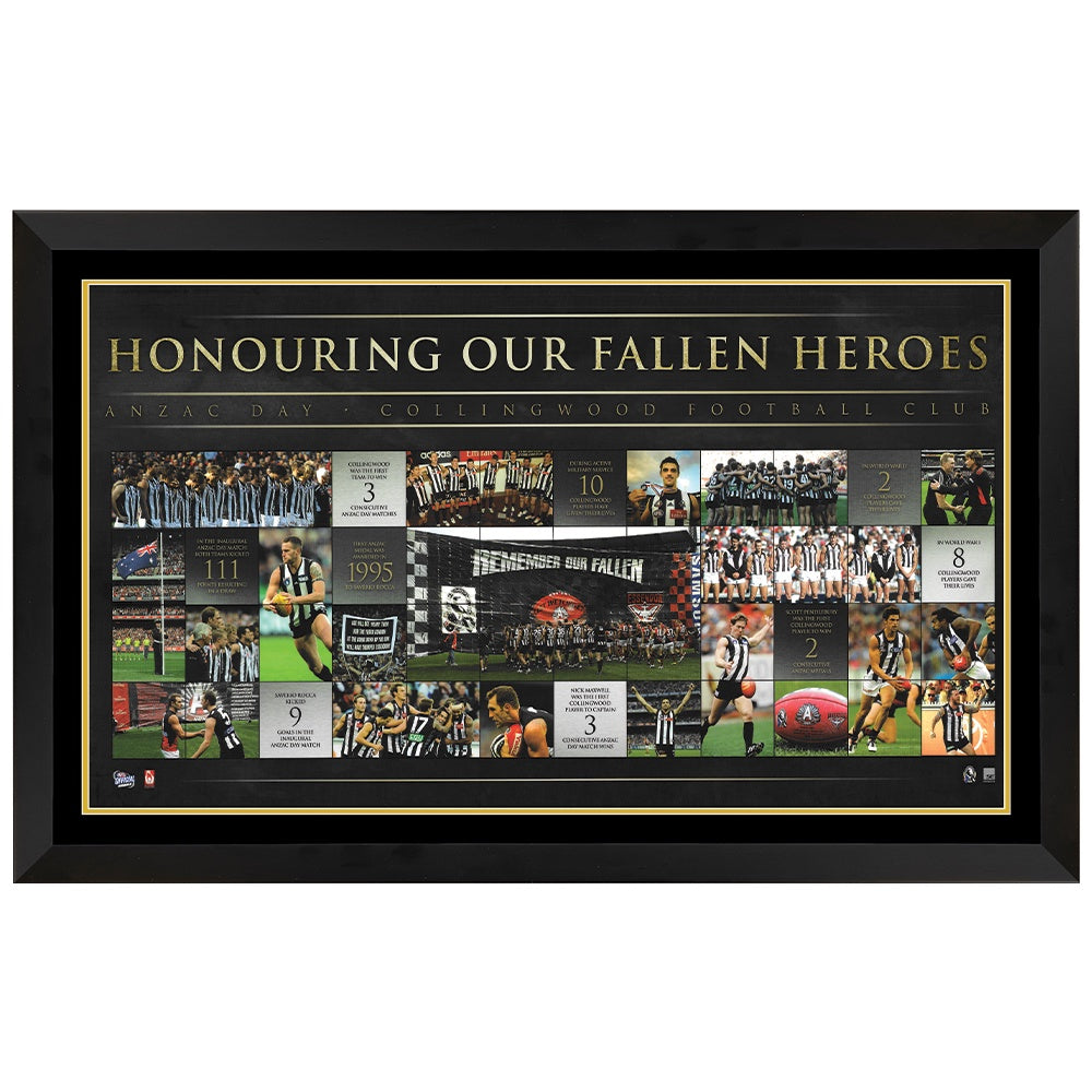 Collingwood Magpies Honouring Our Fallen Heroes Framed