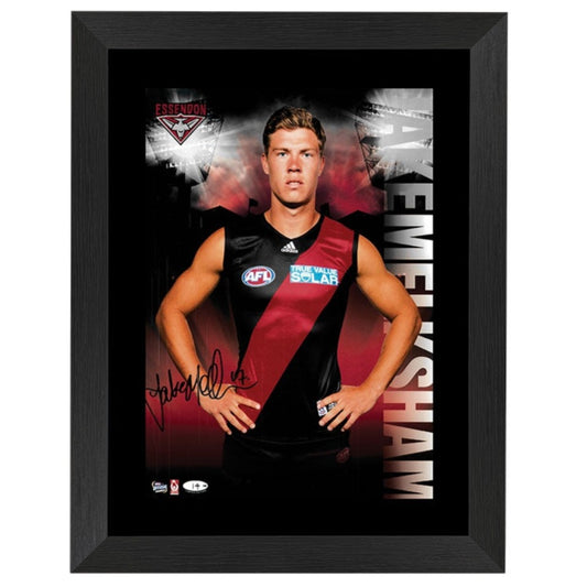 Essendon Bombers Jake Merkswah Signed Star Print Framed