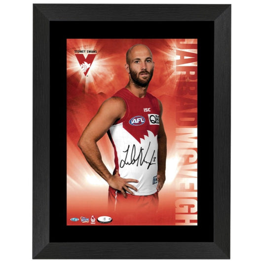 Sydney Swans Jarrad McVeigh Signed Hero Shot Framed