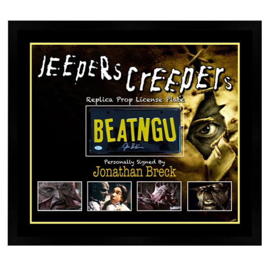 Jonathan Breck Jeepers Creepers Signed License Plate Framed