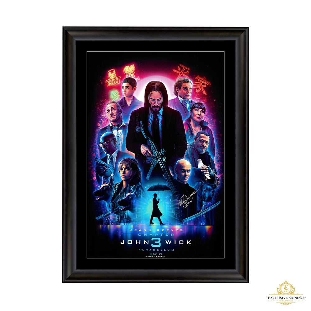 Mark Dacascos Signed John Wick 3 Movie Poster 1 Framed