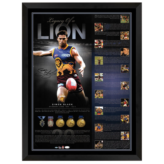 Brisbane Lions Legacy Of  A Lion Signed By Simon Black Print Framed