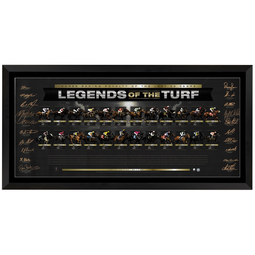Legends Of The Turf Multi Signed Commemorative Print Framed