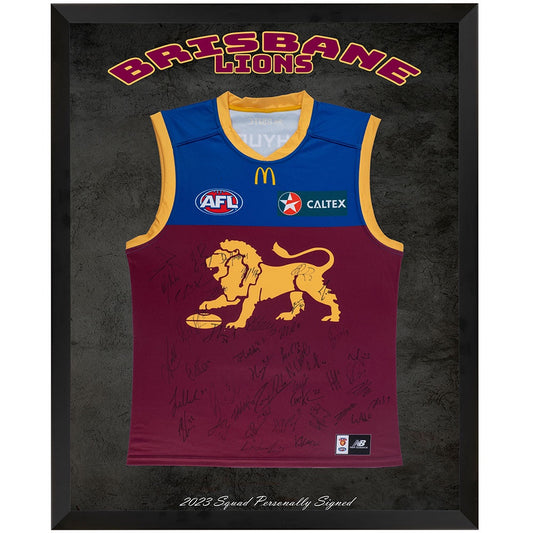 Brisbane Lions 2023 Team Signed Jersey Framed