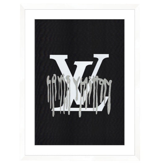 Louis Vuitton Drip Large Print White Framed
