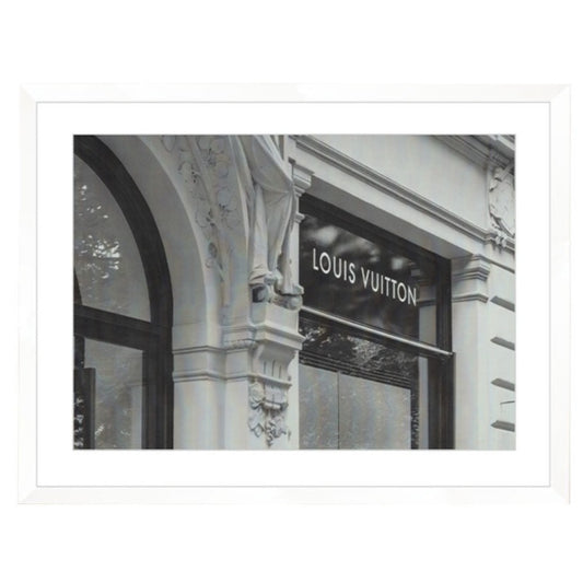 Louis Vuitton Print White Framed