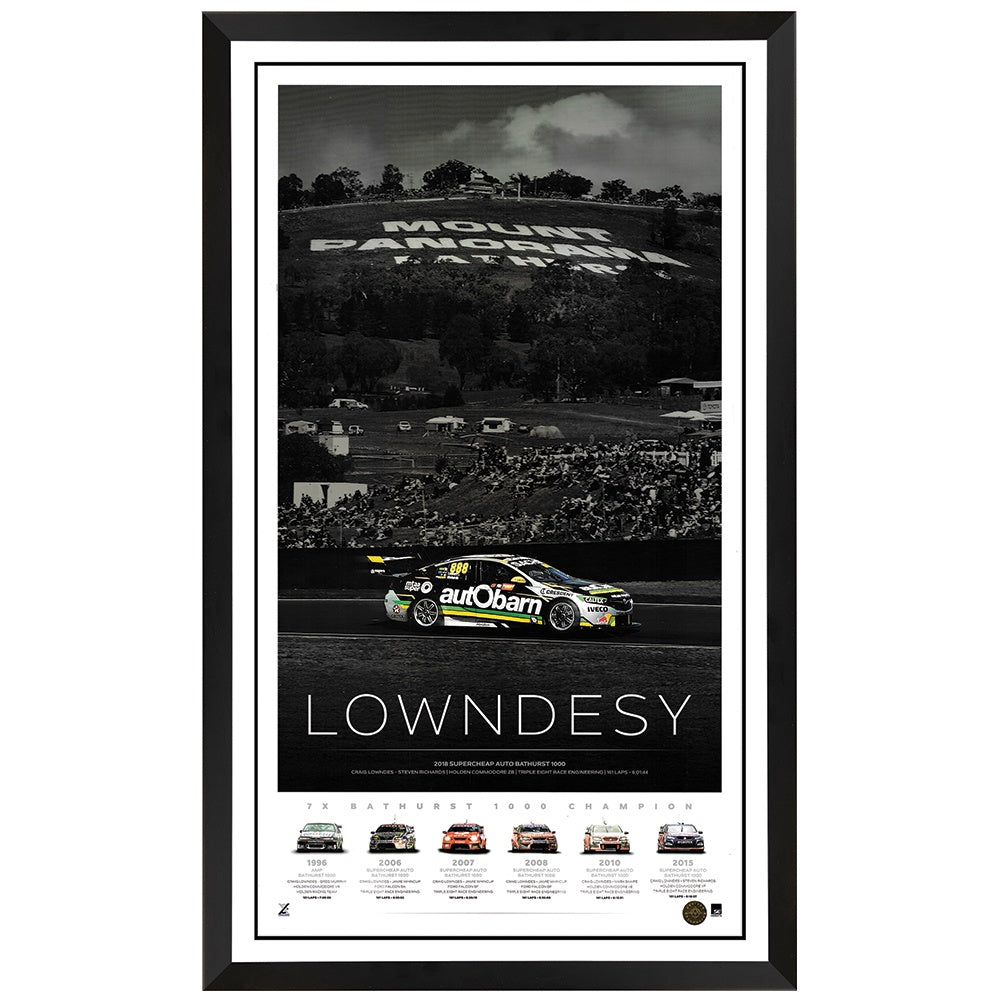 V8 Supercars – Craig Lowndes "Lowndesy" Lithograph Print Framed