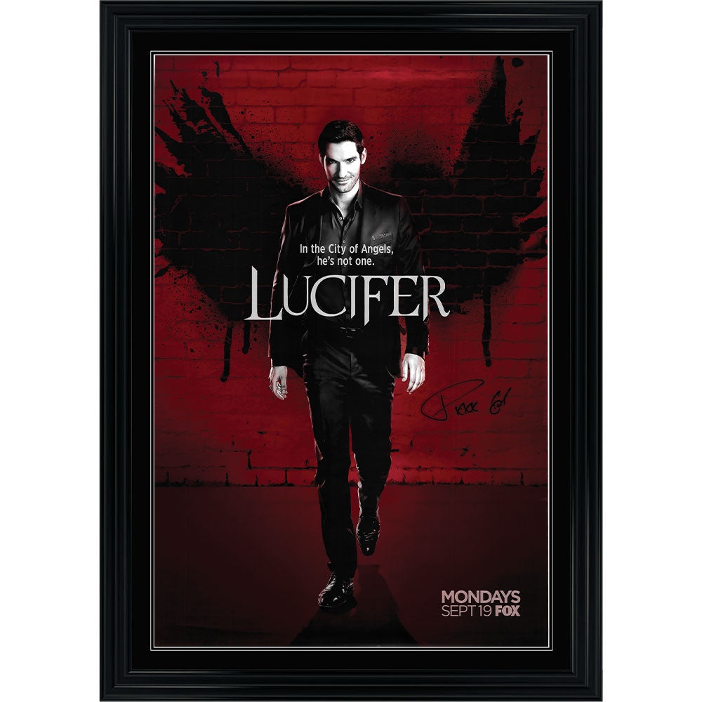 Tom Ellis Lucifer Signed Movie Poster Framed