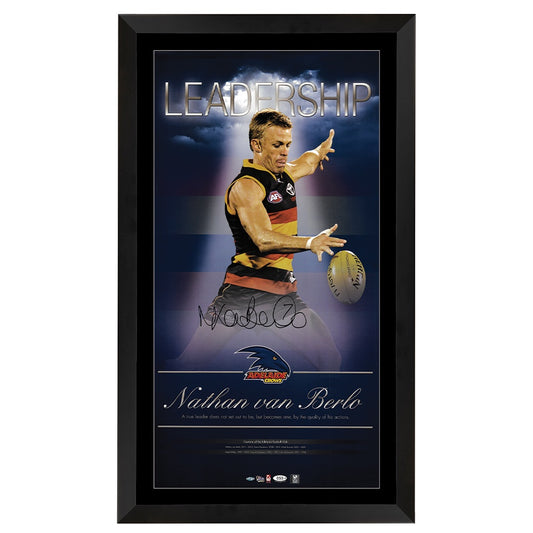 Adelaide Crows Nathan Van Berlo Signed Leadership Vertiramic Framed