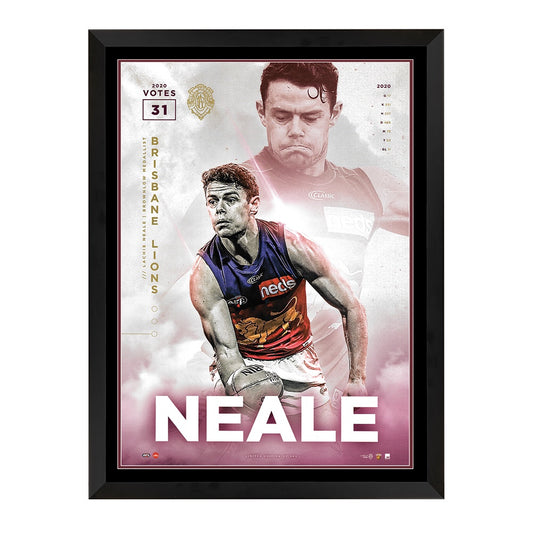 Brisbane Lions Lachie Neale Brownlow 2020 Print Framed